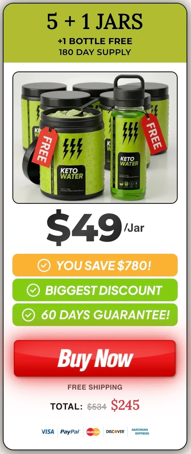 Keto Water 6 jars best value 180-day supply